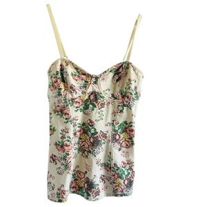 Talula Cream Floral Camisole Bustier Top